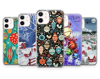 Christmas Phone Cover, Vintage cover for iPhone 14Pro, 13, 12, 11, XR, 7, 8, Samsung S23, S22, S21FE, A53, A14, A13, Pixel 7, 6A