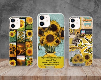 Sunflowers Case, Yellow iPhone Cover for iPhone 14Pro, 13, 12, 11, XR, 7, 8, Samsung S23, S22, S21FE, A53, A14, A13, Pixel 7, 6A