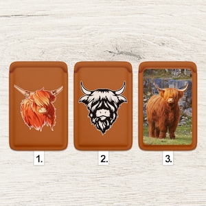 Highland Kuh Portemonnaie, Schottland Tier Kartenetui Hülle Für iPhone 13, iPhone 12 Modelle, Mini Karte, personalisierte Handytasche
