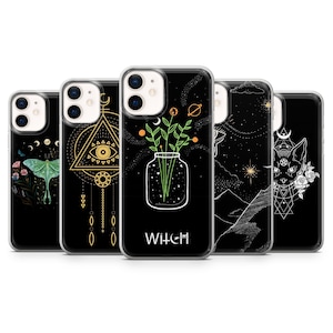 Witchy Hülle Tarot Handyhülle für iPhone 14Pro, 13, 12, 11, XR, 7, 8, Samsung S23, S22, S21FE, A53, A14, A13, Pixel 7, 6A