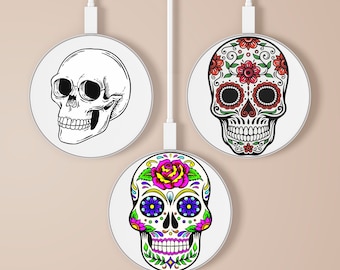 Gothic Skull Pad Horror Charging Pad, Fast Charge Wireless 10W For All Qi Enabled Phones For iPhone For Samsung For Huawei