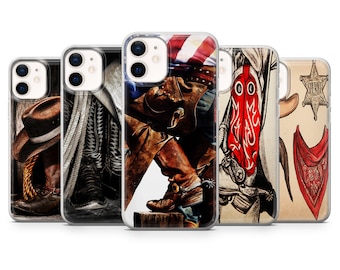 Western Boho Collage Case, Wild West Cover for iPhone 14Pro, 13, 12, 11, XR, 7, 8, Samsung S23, S22, S21FE, A53, A14, A13, Pixel 7, 6A