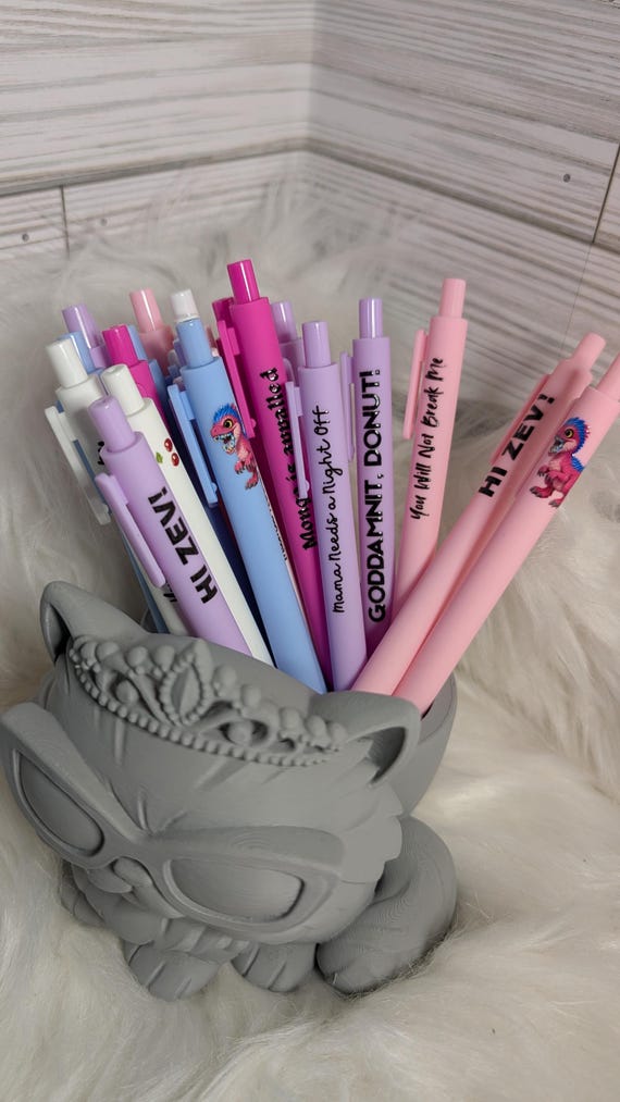 DCC Dungeon Crawler Carl Inspired Quote Pens | Smooth Writing Black Ink | Pink Purple White Blue Shell Random Color