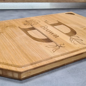 Personalized Monogram Cutting Board, Engraved Cutting Board, Wedding Anniversary Gift, Chopping Block , Customized Family Name