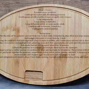 Personalized Recipe Cutting Board, Charcuterie Serving Tray, Gift For Daughter Anniversary.