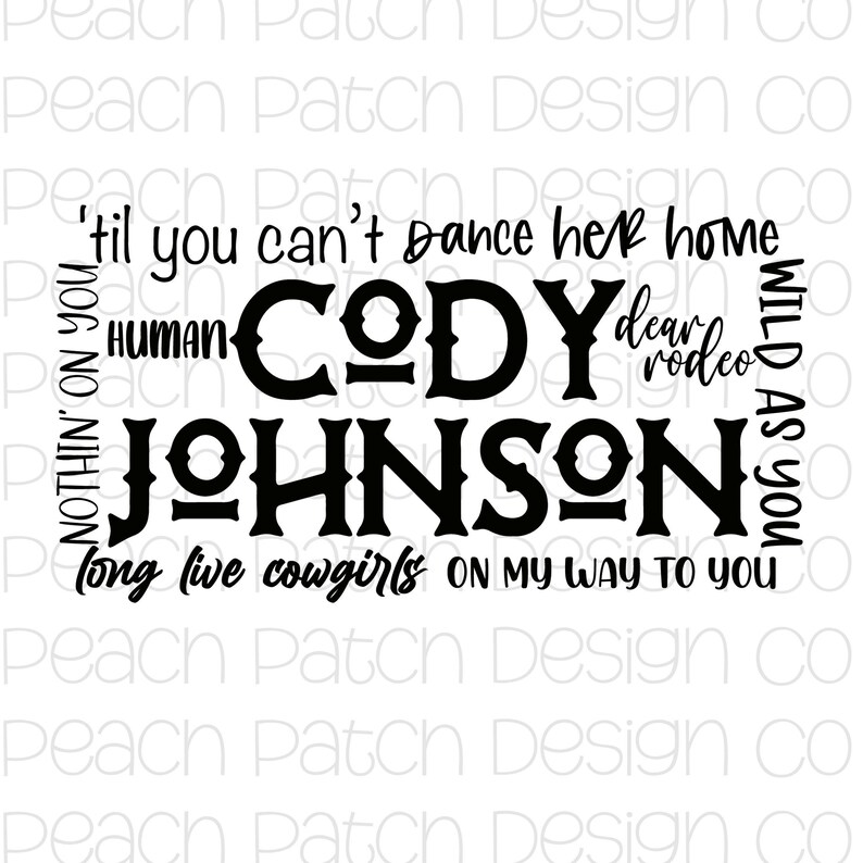 Cody Johnson Music Country Music PNG Sublimation Etsy Ireland