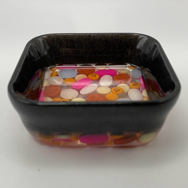 Resin medicine square trinket bowl