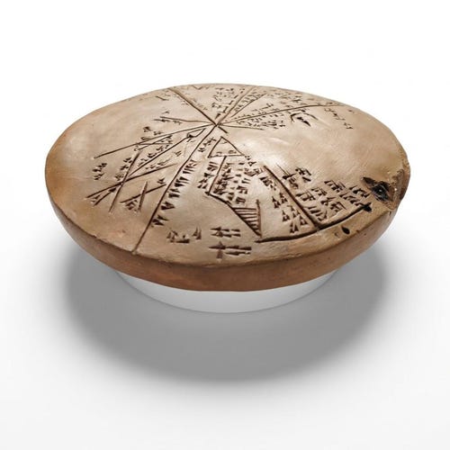 Nachbildung einer sumerischen Sternenkarte, Aufzeichnung eines Asteroideneinschlags, 19 cm große astrologische Tafel