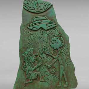 Ancient Alien ufo Decoration tablet Aztec Mayan Etsy Canada