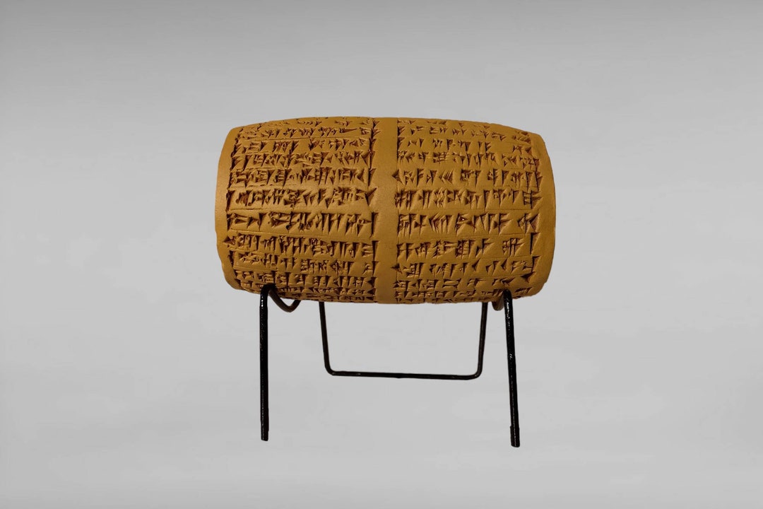 Clay Cylinder of Nabonidus/ Cuneiform Cylinder / Clay Tablet Replica Etsy