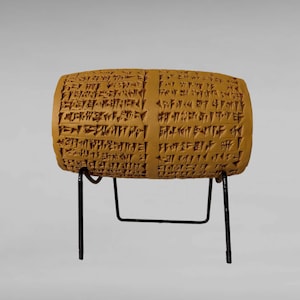 Clay Cylinder of Nabonidus/ Cuneiform Cylinder / Clay Tablet Replica