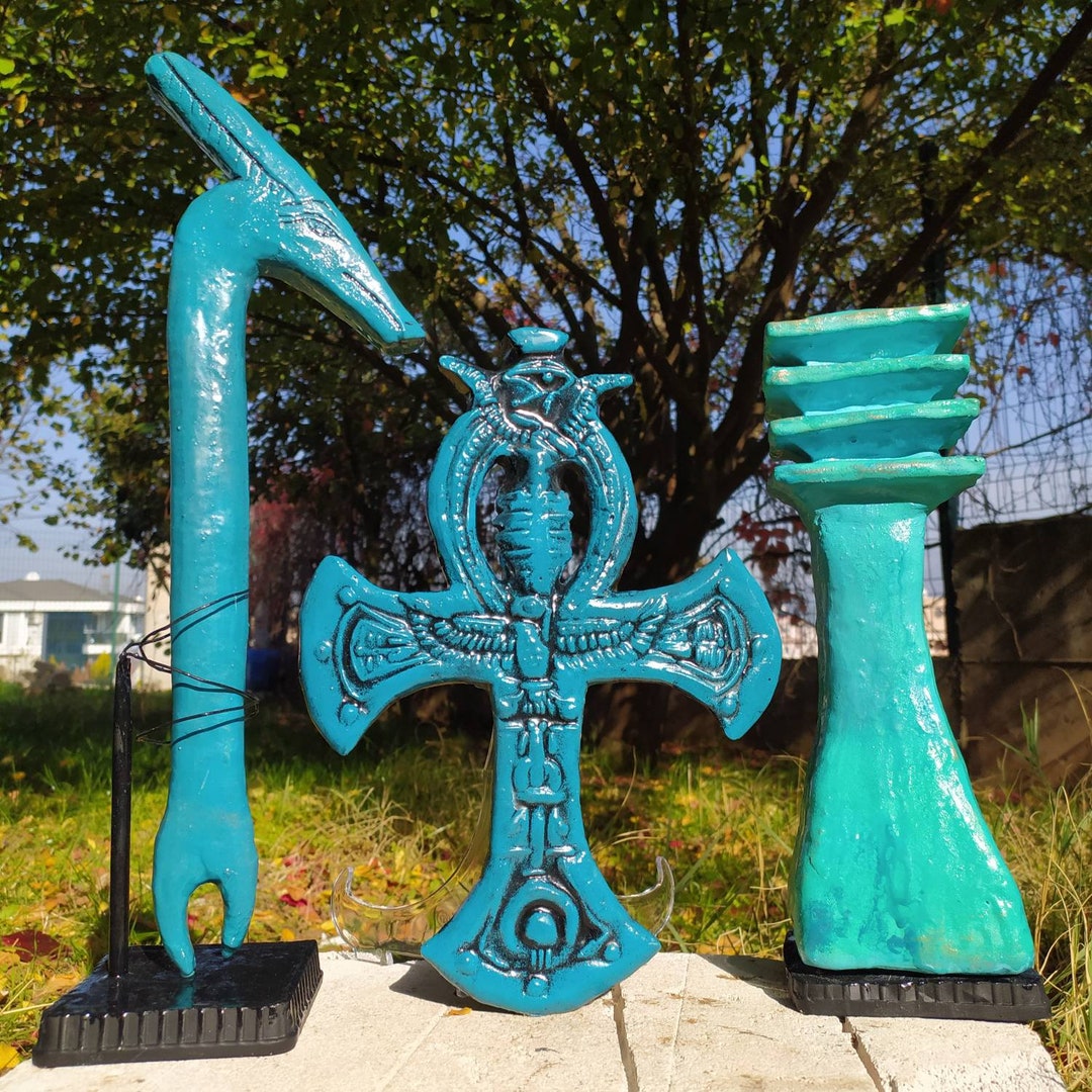Djed Pillar, Was,ankh Set/ Ancient Egypt Set/ Pharaoh/osiris Altar Etsy