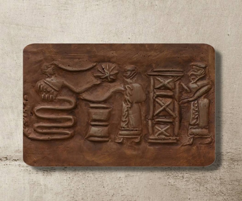 Ancient Sumerian Tablet/ Enki / Annunaki tablet replica/ Sumerian Cuneiform Replica image 3