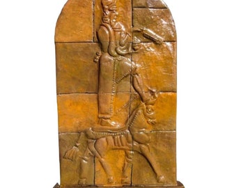 Urartu King Khaldi/Possible depiction of the Araratian god Khaldi, standing on a lion/Replica Wall Art/Mesopotamian Art