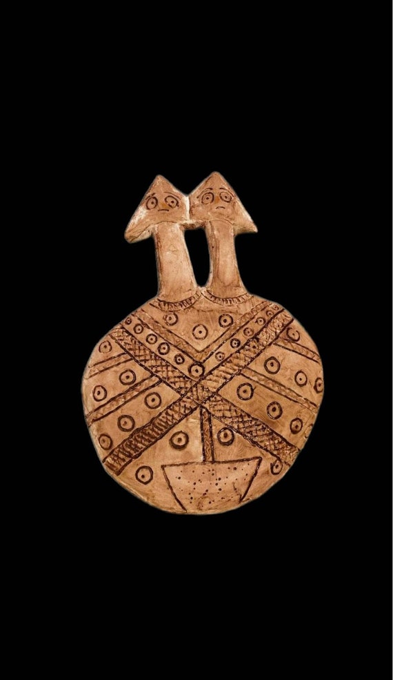 Ancient Goddess Two Headed Anatolian İdol Miniatute Statue/replica