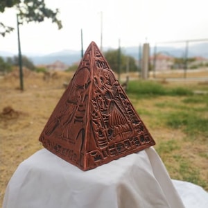Egyptian Pyramidion Statue: Sun God Ra Replica, Alabaster Resin