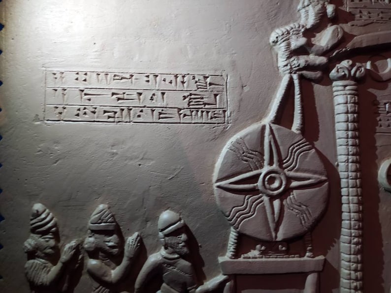Shamash Sun God Tablet Replica, Gold Sumerian Decor - Etsy