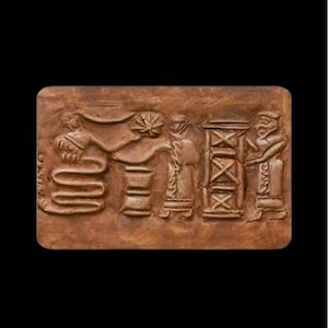 Ancient Sumerian Tablet/ Enki / Annunaki tablet replica/ Sumerian Cuneiform Replica image 1