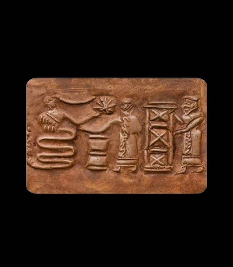 Ancient Sumerian Tablet/ Enki / Annunaki tablet replica/ Sumerian Cuneiform Replica image 1