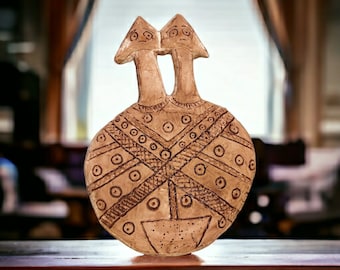 Ancient Goddess Two Headed Anatolian İdol Miniatute Statue/replica