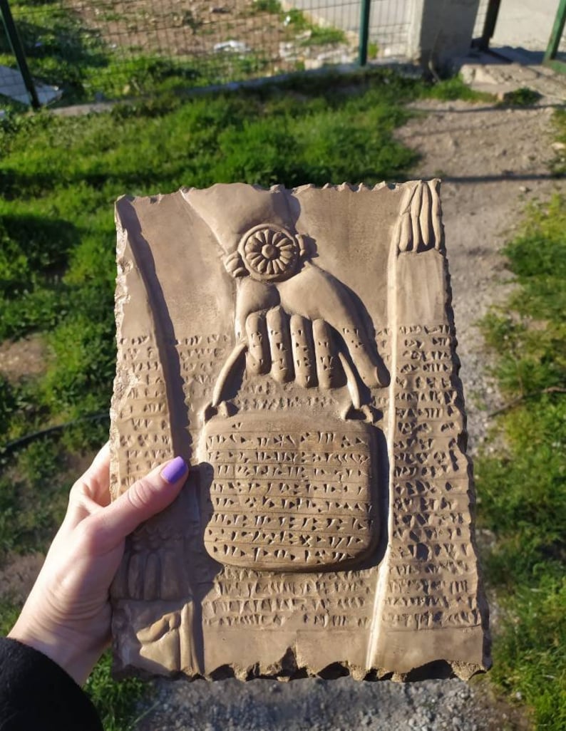 Sumerian Cuneiform Fragment hand / Sumerian Handbag /Annunaki Bag Replica Art/ Epic of Gilgamesh image 6