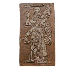 Asurnasirpal,Enki,Anunnaki Sumerian handmade ancient god relief replica