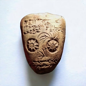 Triangular label impressed with stamp seal: for grain loan / Assyrian Cuneiform Tablet Replica