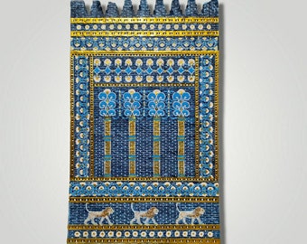 Ishtar Gate Replica Wall Art Panel: Striding Lion, Nebuchadnezzar