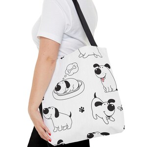 Cute Dog Lover Tote Bag Pet Lover Gift Dog Mom Bag Eco-Friendly Shopping Tote Kids Dog Themed Bag Cute Animal Print Dog Bag Cute Bag Pets
