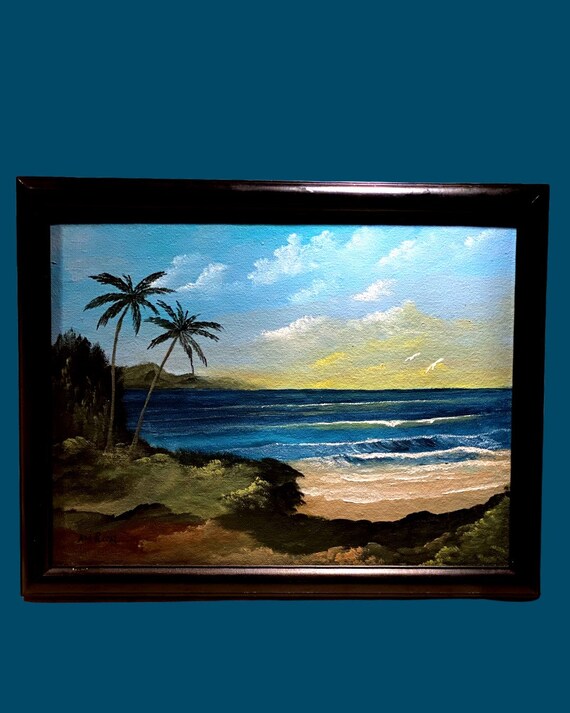 Acrylic Hand Painted Hawaiian Scenery Art & Collectibles Painting etna