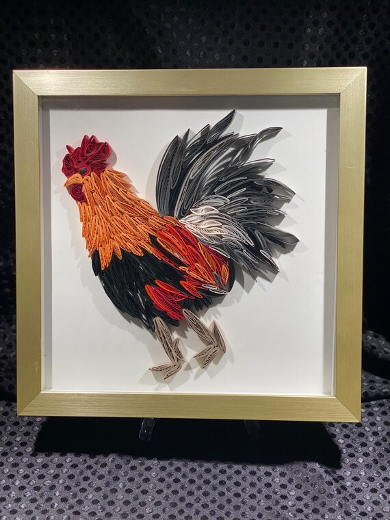 Hand Quilled Rooster Etsy