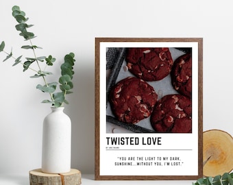 Twisted Love l Ana Huang l Estetyczny plakat książki | Plakat minimalistyczny | Książki Tiktok | Booktok | Książki romantyczne | Prezent dla miłośnika książek