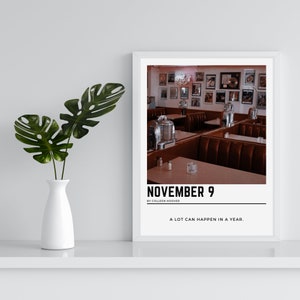 November 9 | Colleen Hoover | Aesthetic book poster | Minimalist poster| Tiktok books| booktok | romance books |  book lover gift