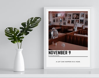 9 novembre | Colleen Hoover | Affiche de livre esthétique | Affiche minimaliste| Livres Tiktok| Booktok | Livres d’amour |  Réserver un cadeau amoureux