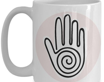 Finger Tracing Meditation Mug, Handmade Coffee Mug