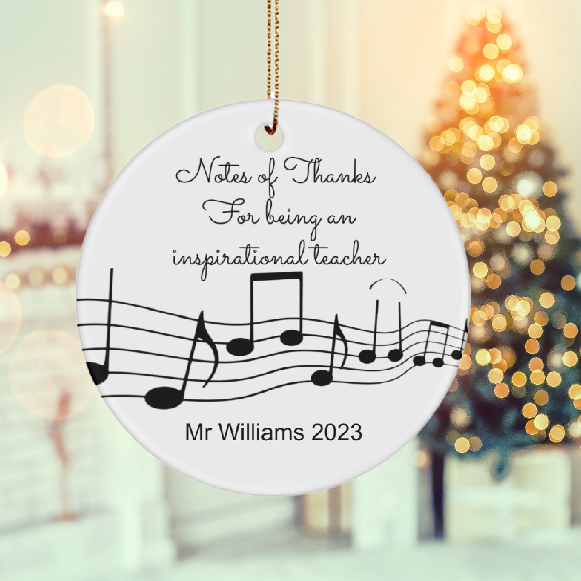 Music Teacher Ornament, Chior Teacher Ornament Personalized, Guitar