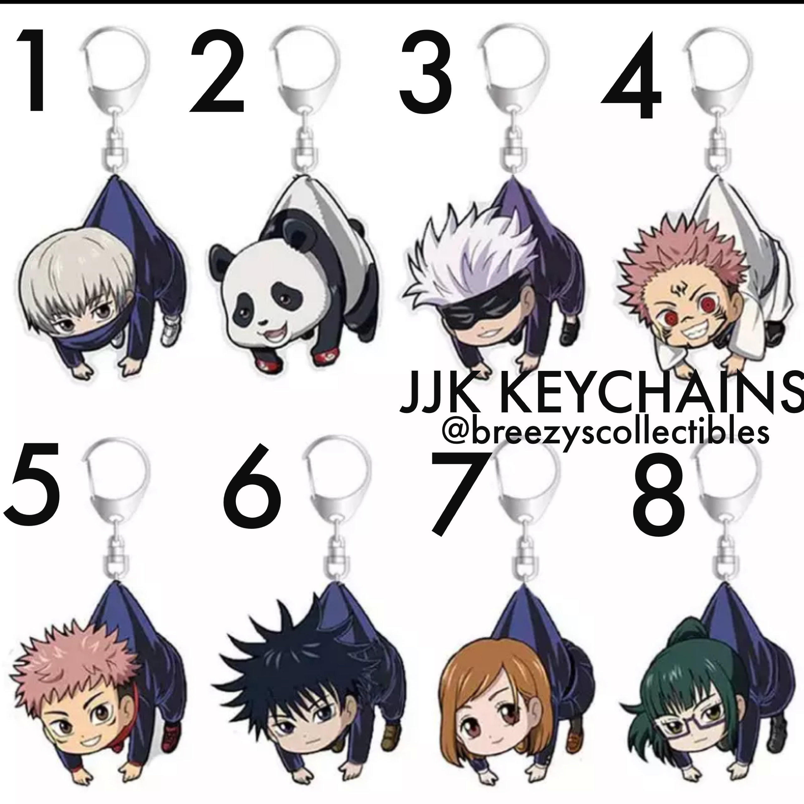 Jujutsu Kaisen Keychains (Set of 5) - Anime Keychains
