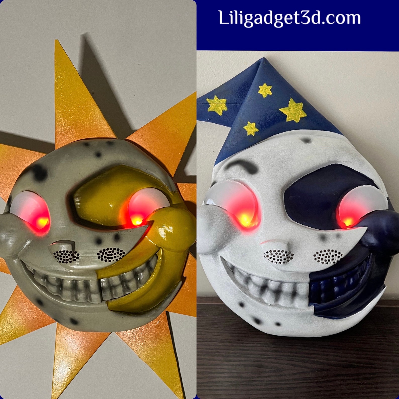 3d Printed Large Mask . Sundrop or Moondrop Fnaf Mask With Perfect ...
