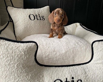 Luxury Personalised Boucle Dogbed