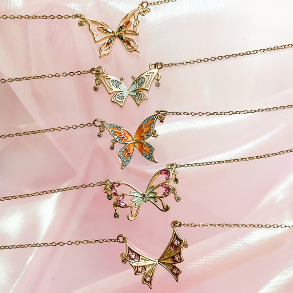Winx Enchantix Inspired Necklaces, Dainty Winx Necklaces, Butterfly Fairy Necklaces, Group Friendship Necklace