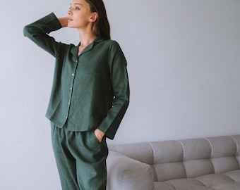 Linen long pajamas