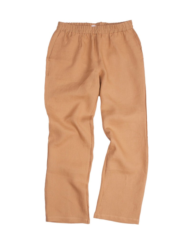 Linen Caramel Hakama trousers for Men image 3