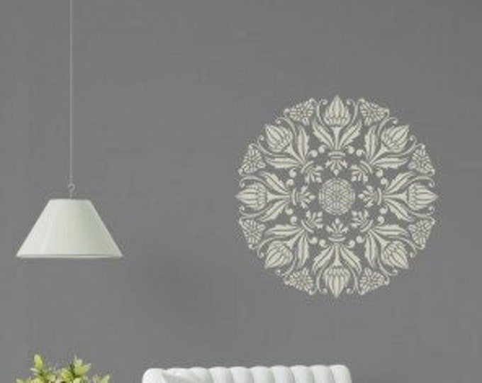 Mandala Health Big Stencil, diameter 85cm or 55cm, thick 0.5mm, SP178, Paint or Plaster Stencil, Textured Wall Stencil