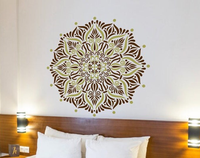 Mandala Flames Big Stencil, SP111, different dimmensions, 0.5mm thick, Paint or Plaster Stencil, Textured Wall Stencil