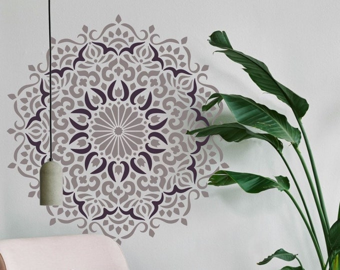 Mandala Life - Big Stencil, SP108, different dimmensions, Paint or Plaster Stencil, Textured Wall Stencil