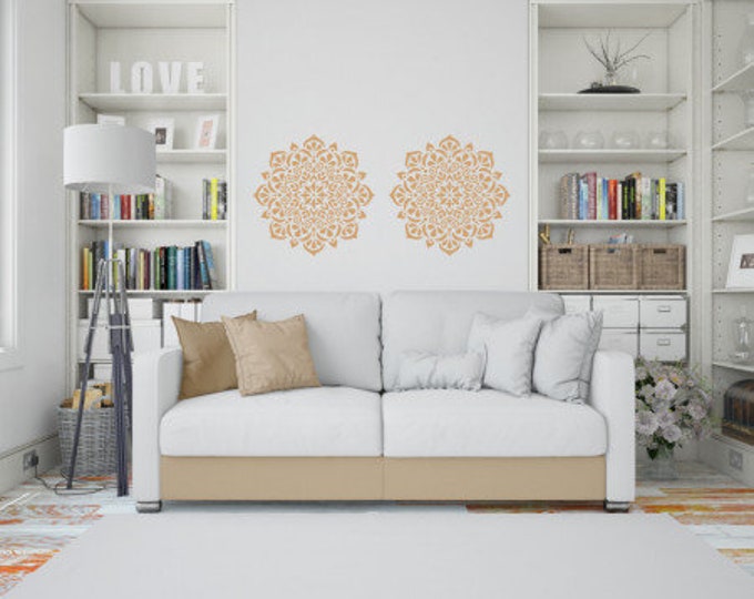 Mandala Flower - Big Stencil, diameter 85cm or 55cm, thick 0.5mm, SP63, Paint or Plaster Stencil, Textured Wall Stencil