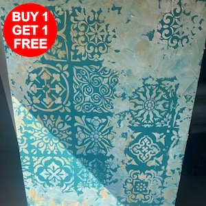 Stencil 12 Tile Models, Flower Morocco 79x59cm, 1mm or 0.5mm thick, Reusable