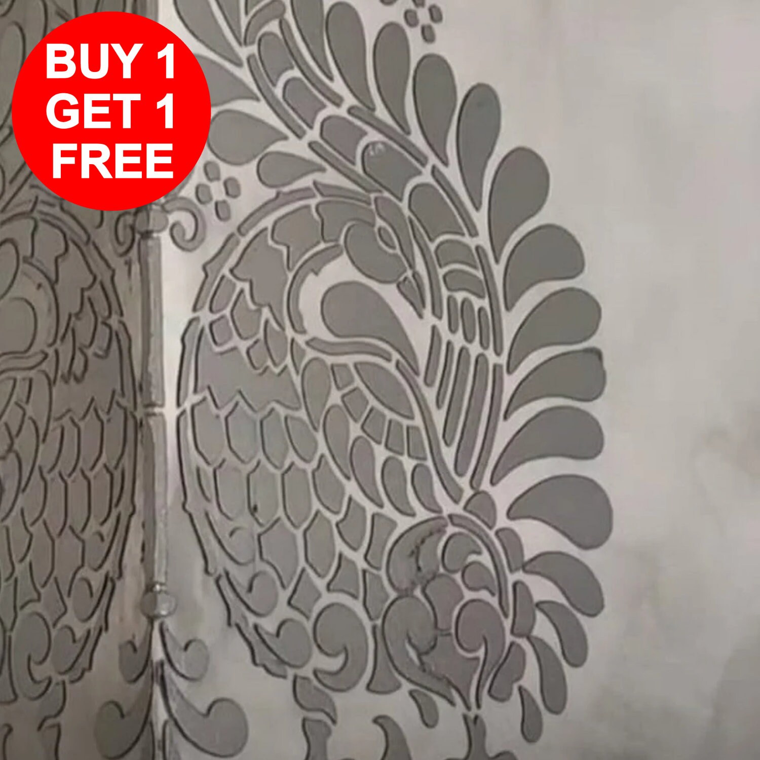 Stencil Majestique Peacock 890*660mm, 1mm or 0.5mm thick, Reusable