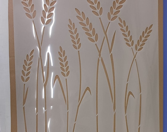 Wheat Spice Stencil, 96x76cm or 58x46cm / 0.5mm or 1mm thick, Large Wall, Painting-Plastering