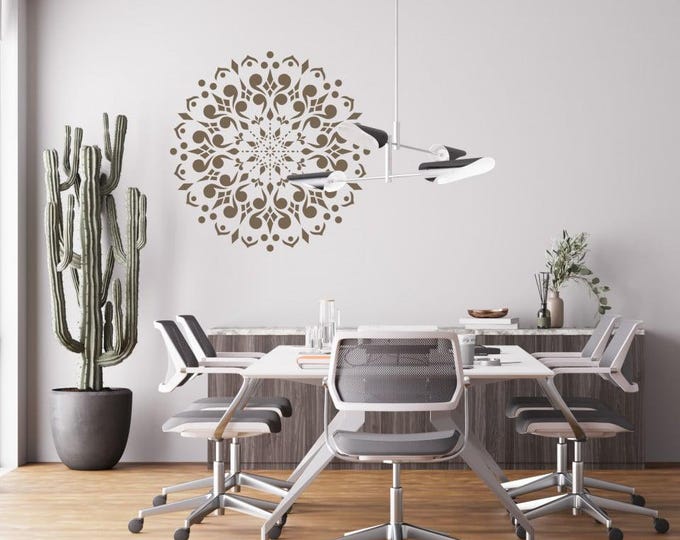 Mandala Sun Big Stencil, diameter 85cm or 55cm, thick 0.5mm, SP177, Paint or Plaster Stencil, Textured Wall Stencil